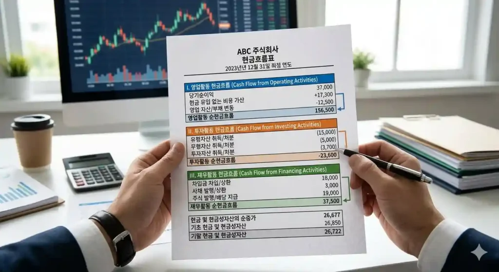 복잡한 재무제표 숫자들을 쉽게 풀어보는 모습