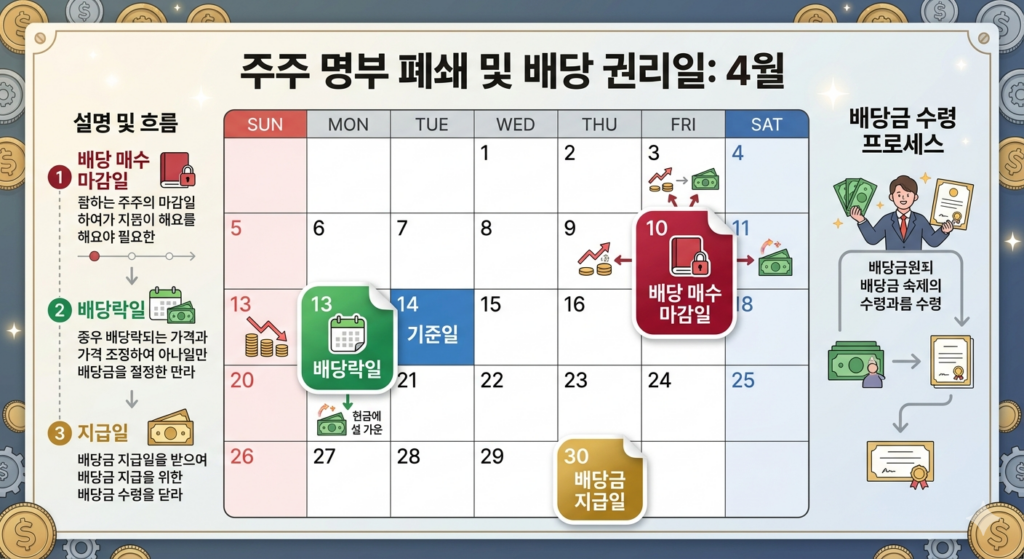 주주명부 폐쇄 및 배당 권리일 설명 이미지